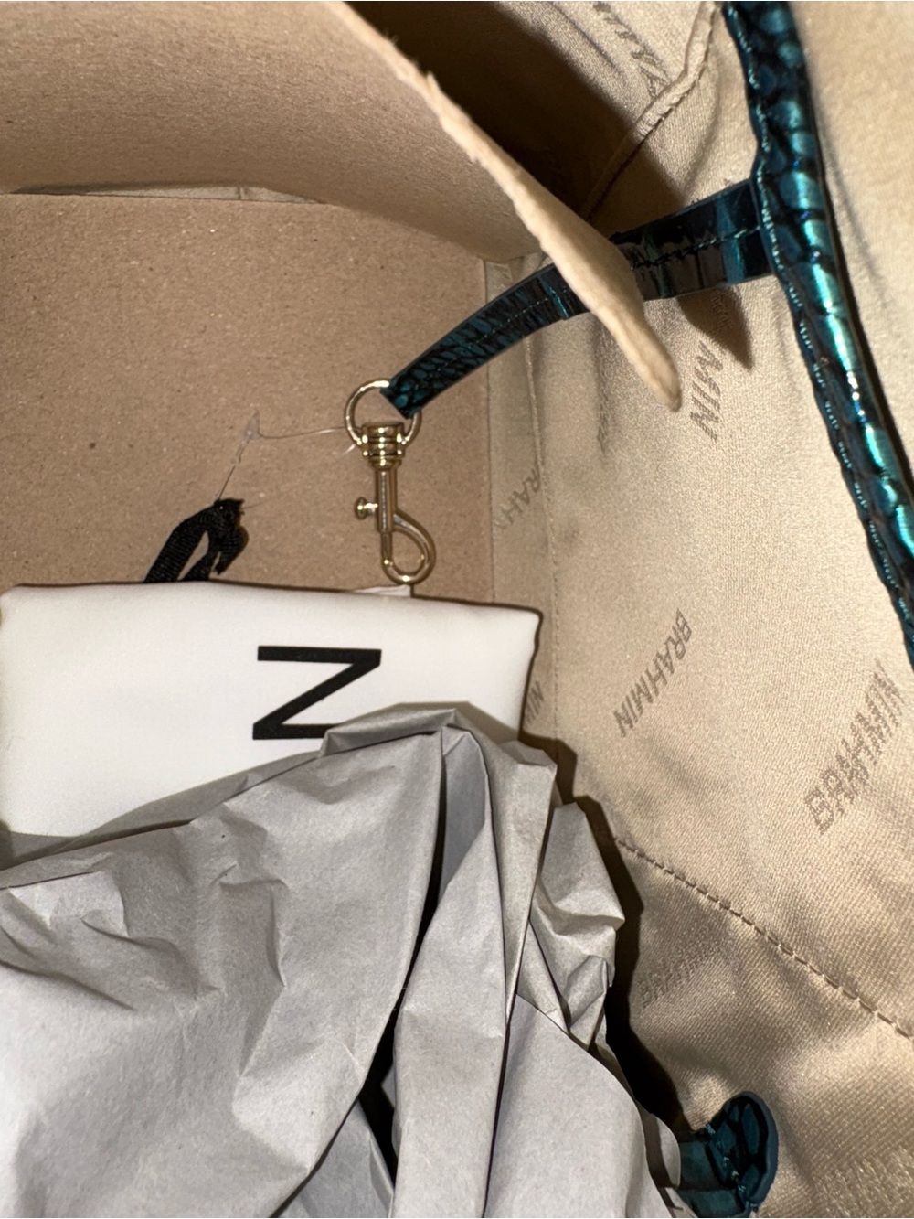 Brahmin NWT Duxbury - Blue Patina - Peacock/Teal - Jewel Tone - Two Eyes - Picture 11 of 16